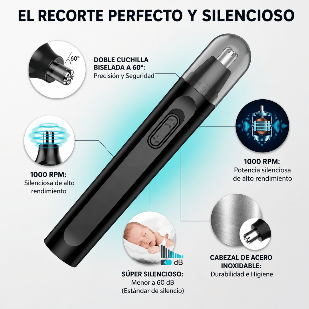 Depiladora Nariz Y Orejas Recargable USB Daling - Higiene facial rápida, cómoda y totalmente segura
