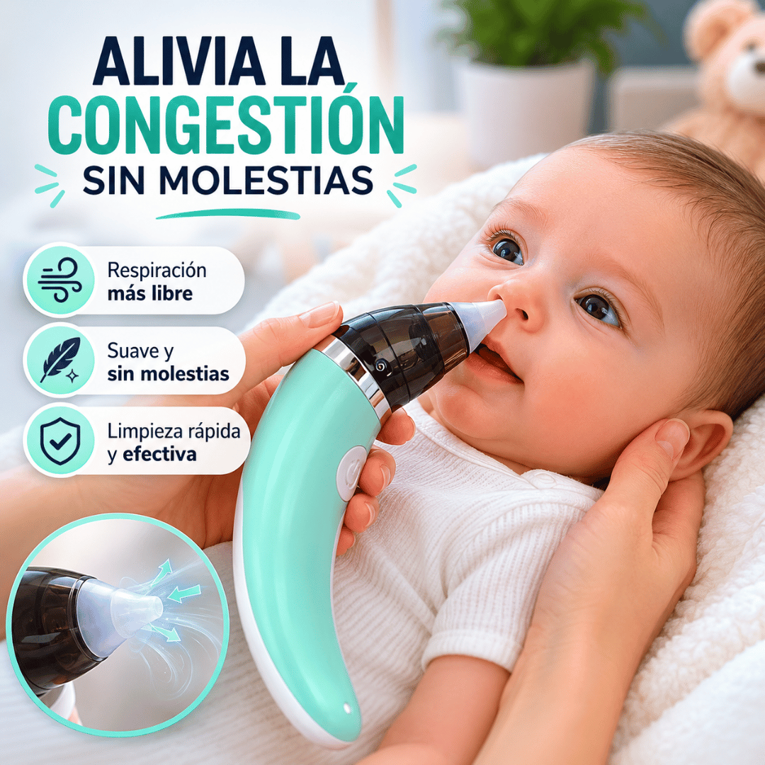 Extractor Nasal Eléctrico Para Bebé - Alivia la congestión nasal de tu bebé de forma suave y práctica