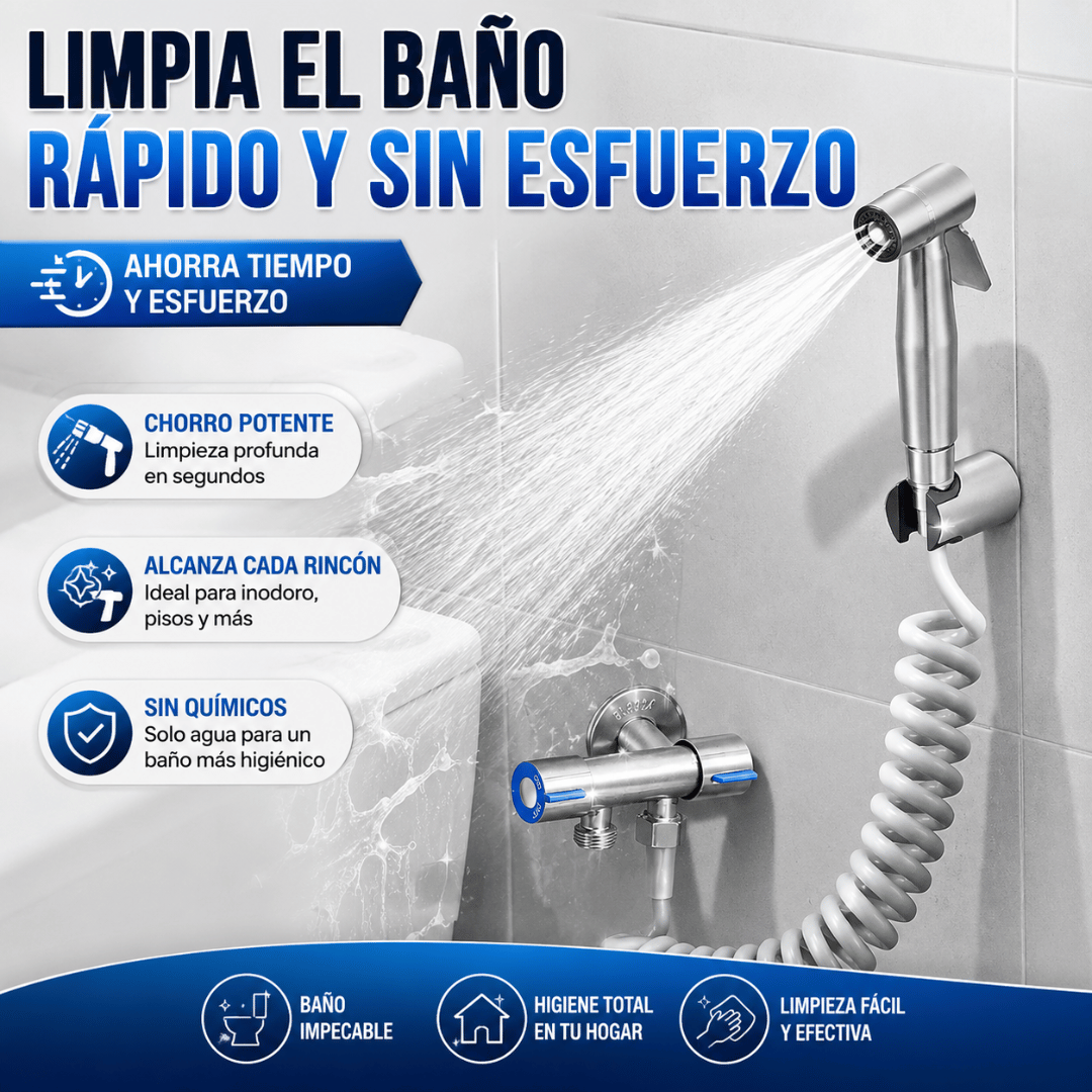 Ducha Higiénica de Mano para WC - Disfruta una higiene íntima más profunda después de cada uso
