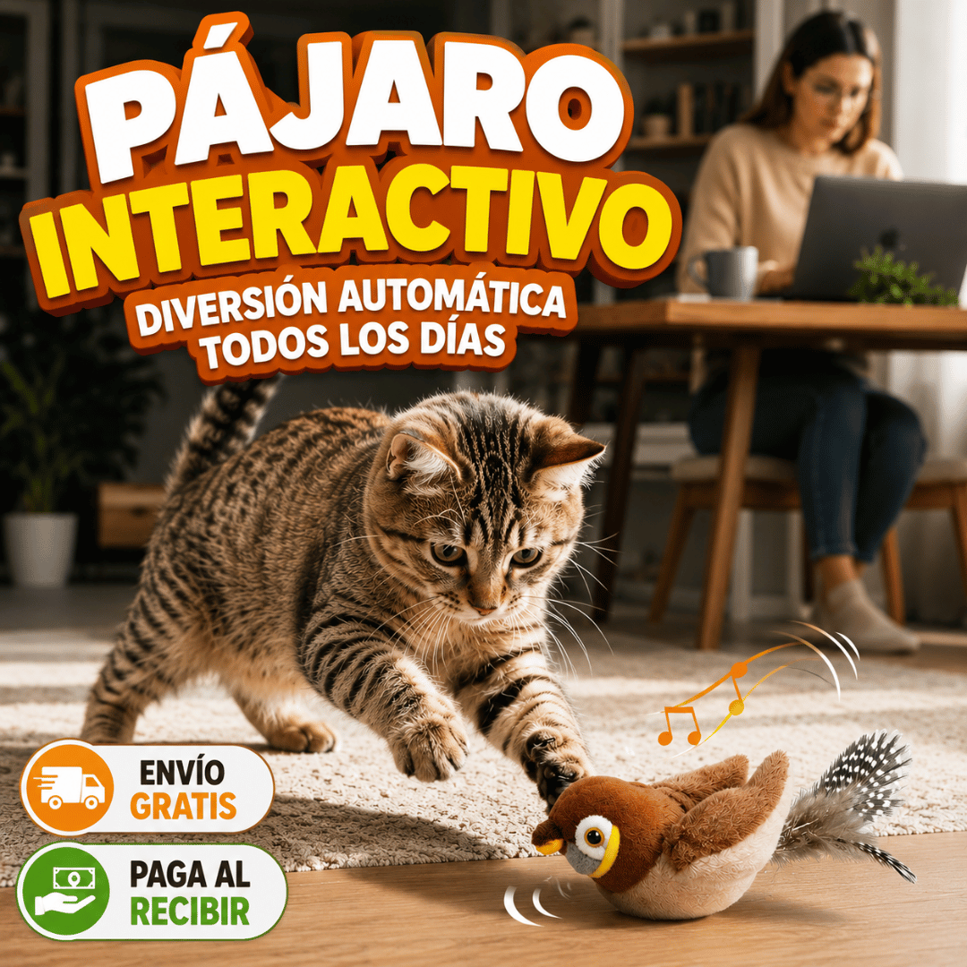 Pájaro interactivo para gatos - Juego interactivo que mantiene a tu gato feliz y en movimiento