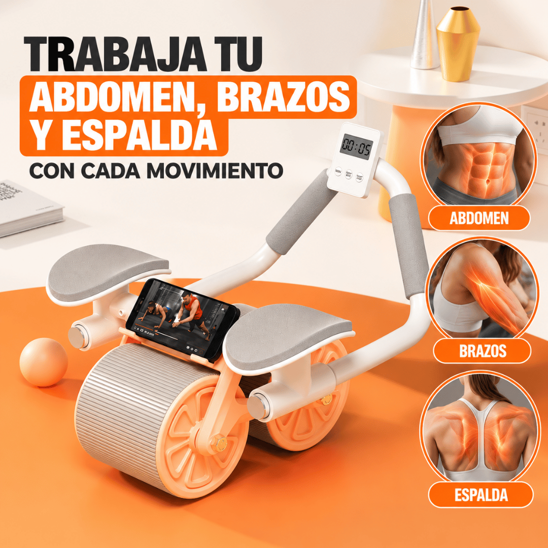 Rueda Abdominal Soporte Con Auto Rebote - Entrena tu abdomen de forma práctica y efectiva