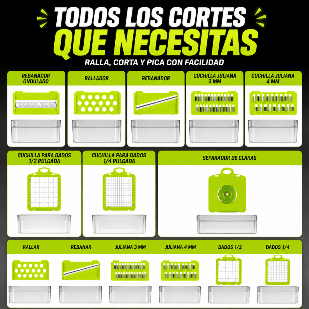 Picador de Verduras Multifuncional - Acelera la preparación de todas tus comidas