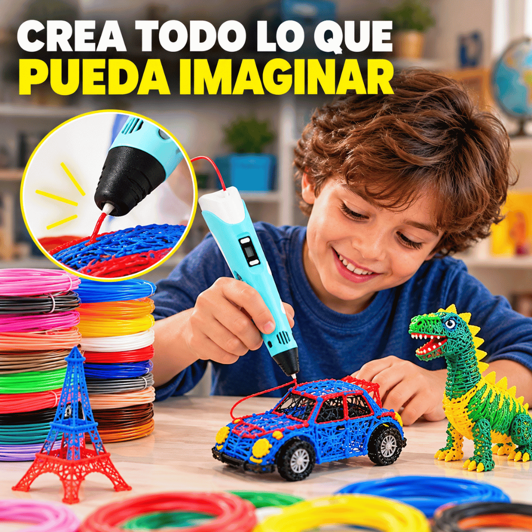 ¡Promo Lapiz 3D + 100 Metros Filamentos! - Diversión creativa para transformar ideas en figuras 3D