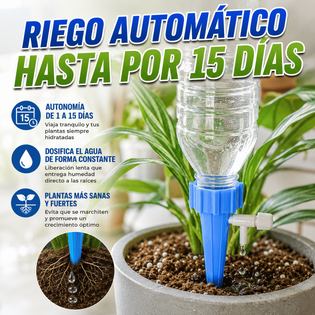 ¡Kit 6 Estacas Riego Goteo inteligente! - Mantén tus plantas saludables mientras optimizas el uso del agua