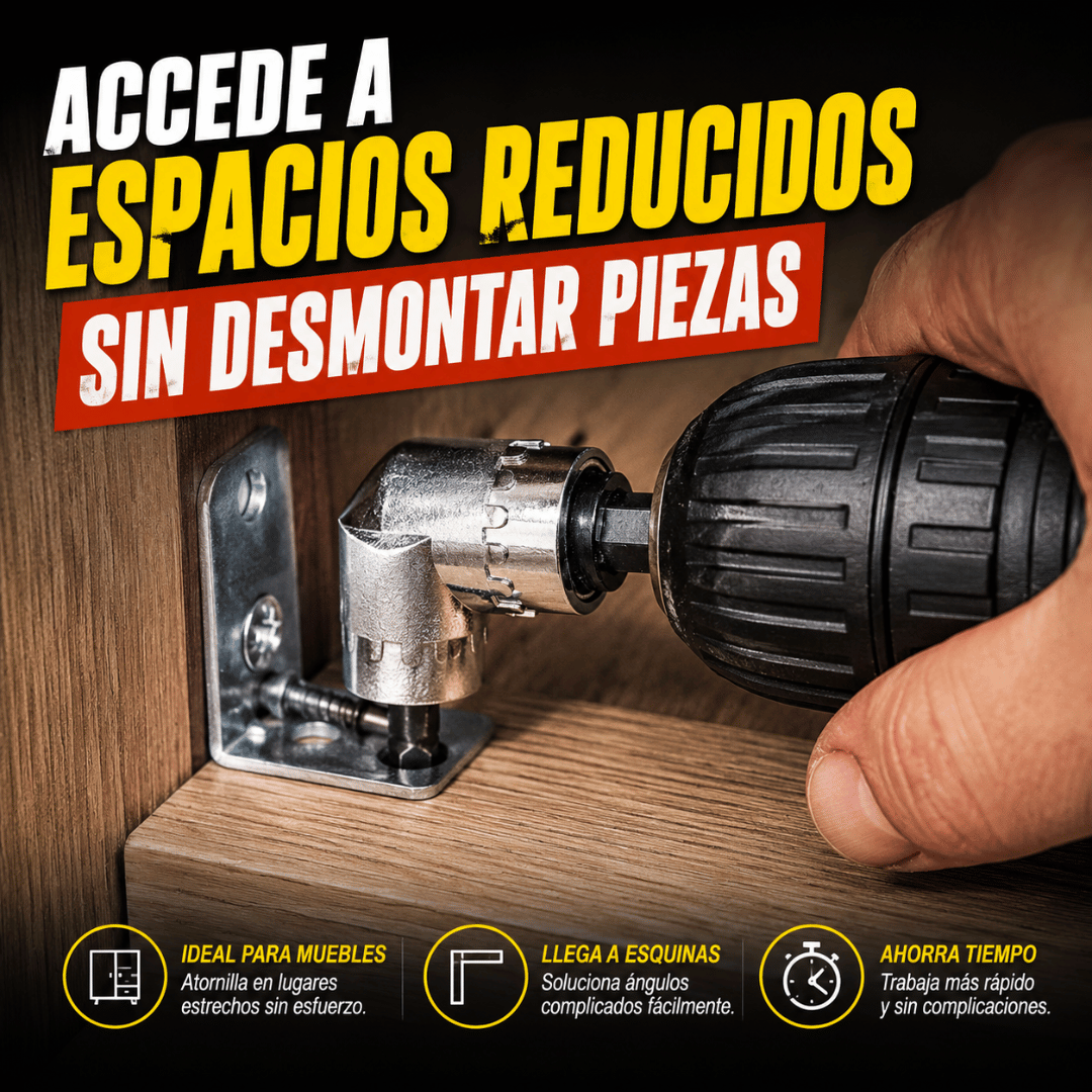Adaptador Taladro Angular - Accede fácilmente a tornillos en espacios reducidos
