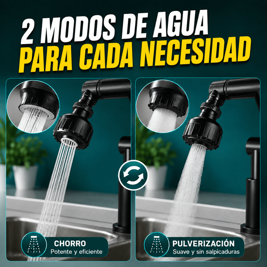 Grifo 1080° De Cocina - Más alcance y control del agua para una limpieza cómoda