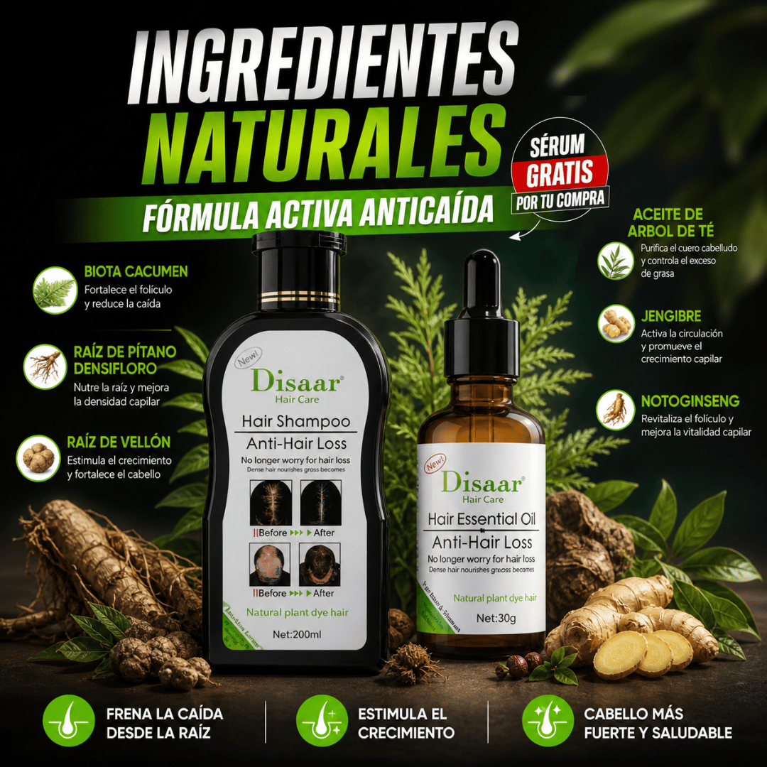 Shampoo Anticaida Disaar - Activa el crecimiento y disminuye la pérdida capilar