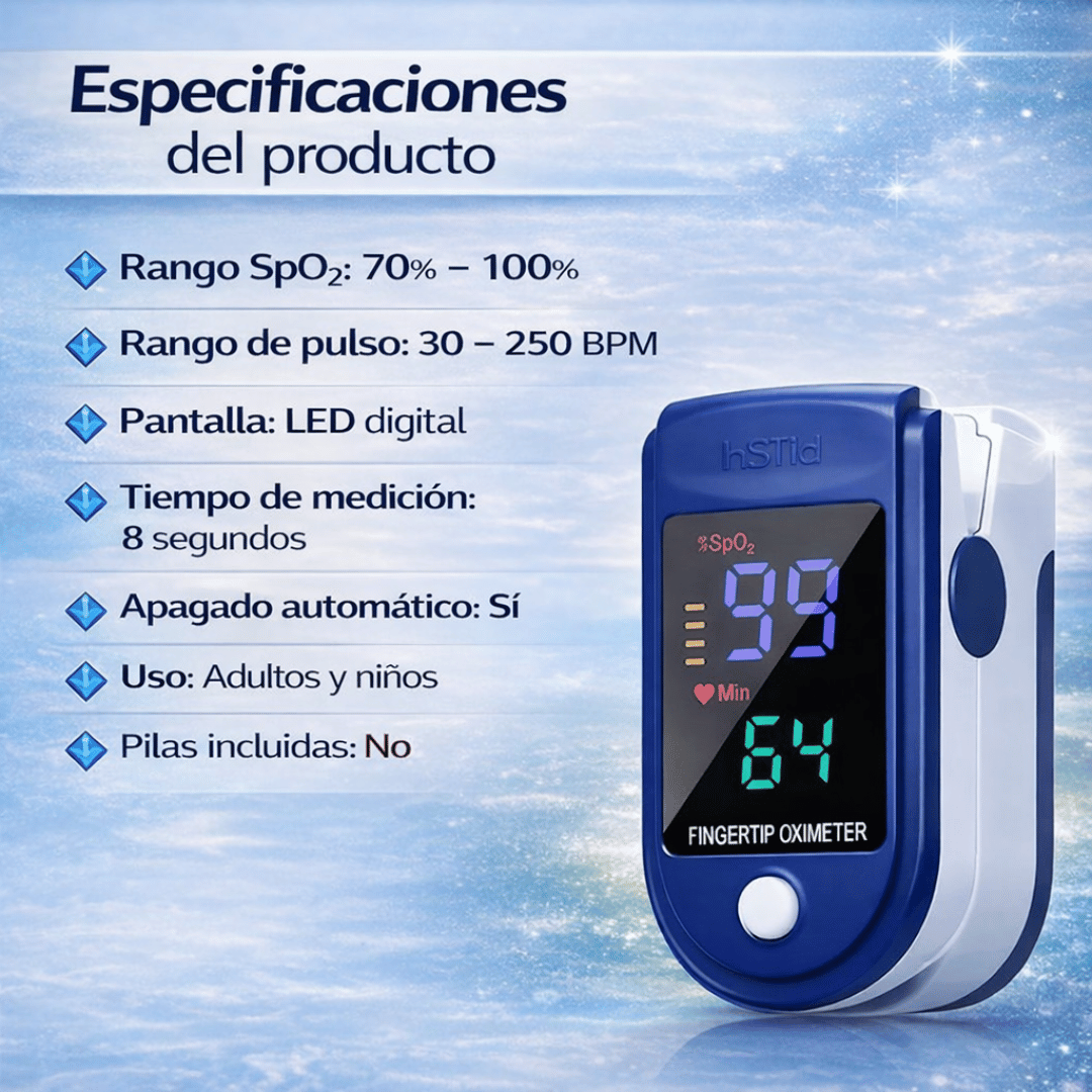 ¡Promo 2x1 Oximetro de Pulso Digital! - Obtén lecturas claras y rápidas desde la comodidad de tu hogar
