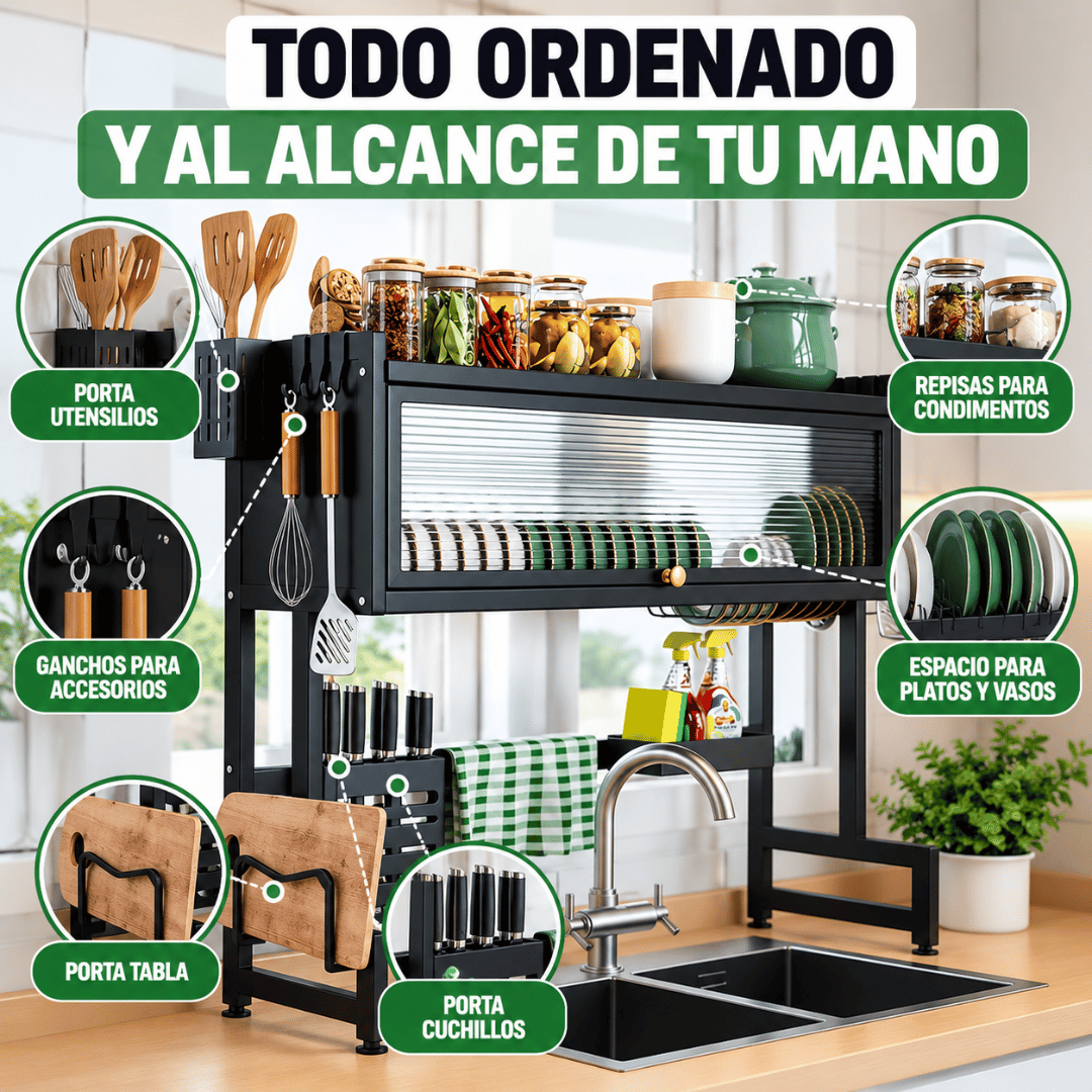 Escurridos de Platos 2 Niveles - Disfruta de una cocina más organizada y libre de desorden