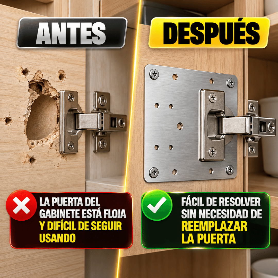 Pack x4 Placas Repara Bisagras - Renueva tus muebles y prolonga su vida útil