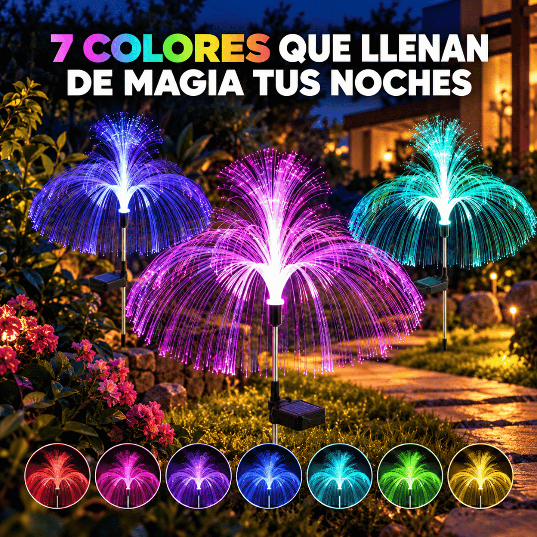 ¡Pack 2x1 Estacas Medusas Solares Multicolor! - Transforma tu jardín con luces mágicas de energía solar