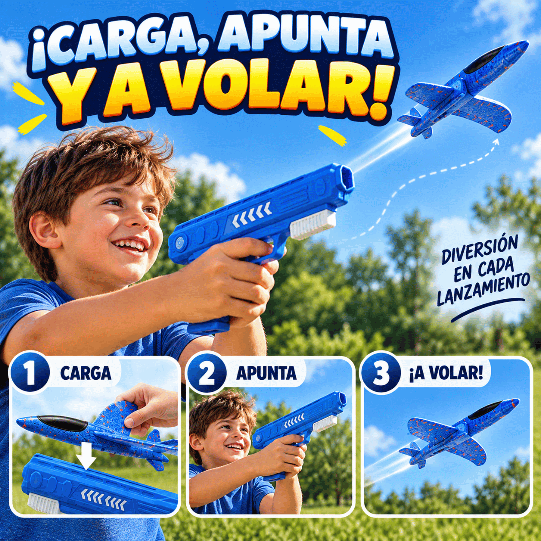 ¡Promo 2x1 Pistola Lanzadora de Aviones! - El regalo ideal para llenar sus días de diversión y movimiento