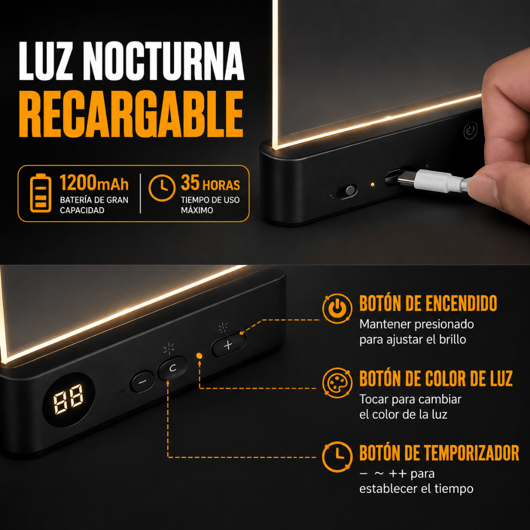 Lámpara LED Para Leer Recargable USB - Disfruta tus libros de noche sin molestar a quien duerme