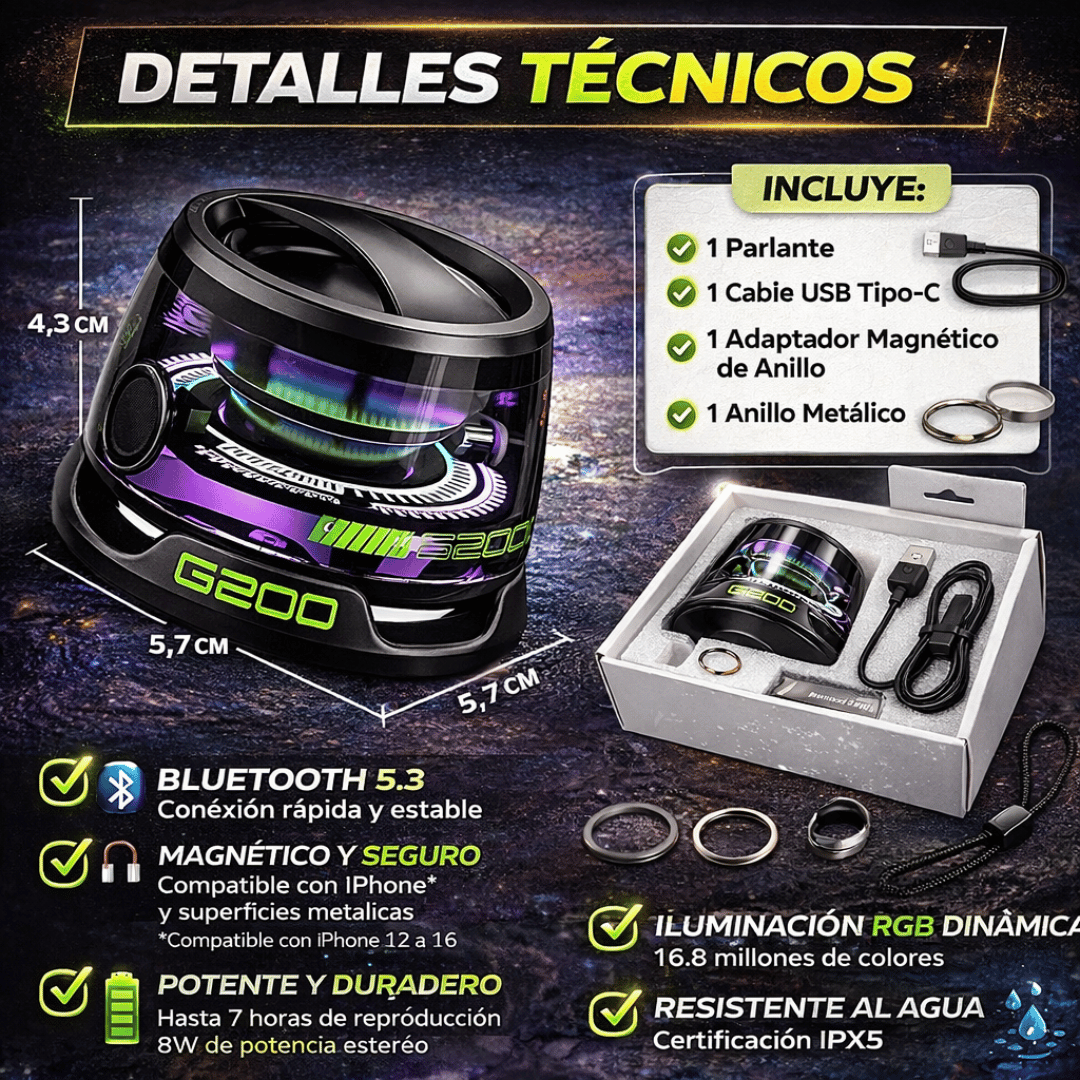 ¡Promo 2x1 Parlante Magnético Portatil! - Potencia de sonido en un formato compacto y portátil