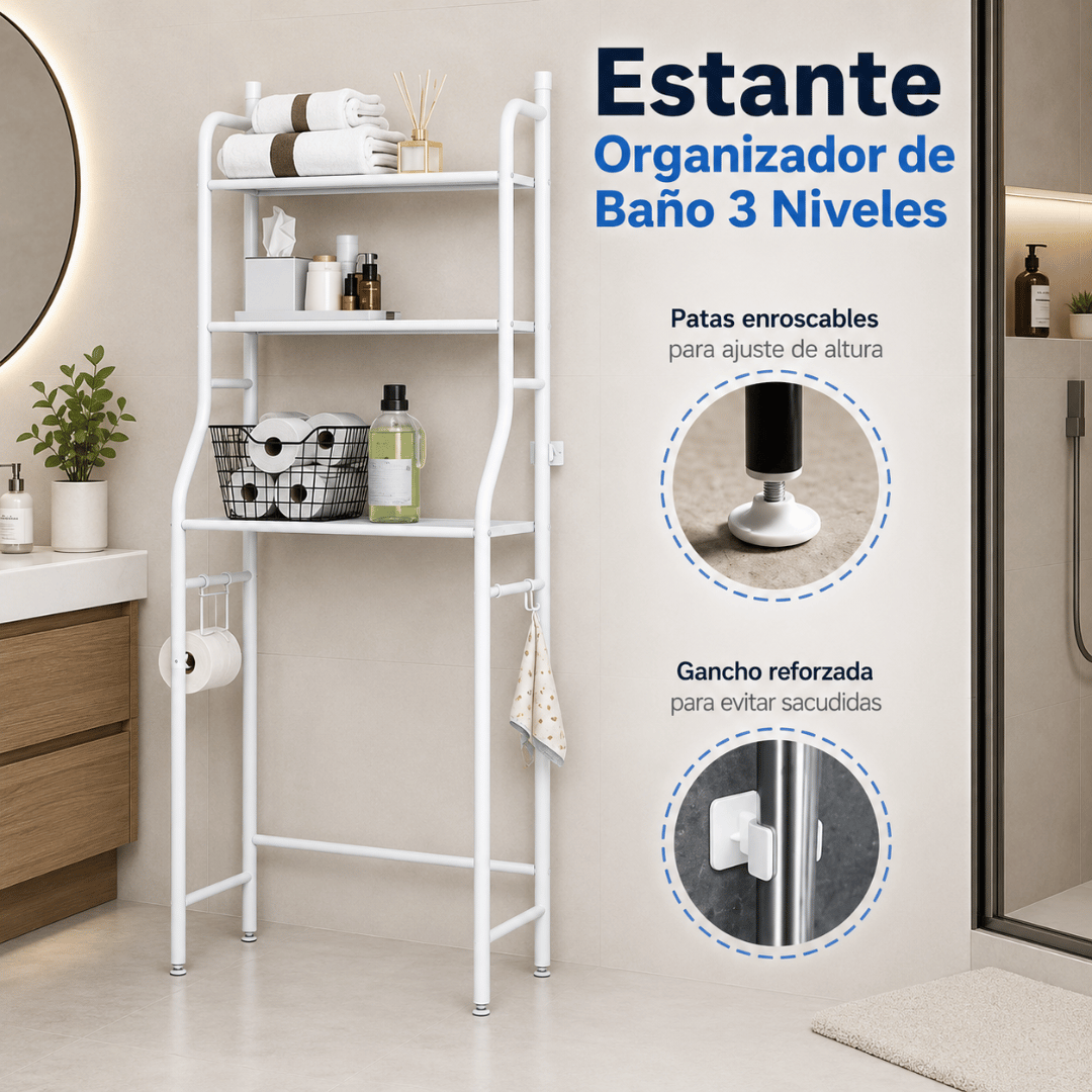 Estantería Organizador de Baño - Organiza tu baño y aprovecha cada espacio fácilmente