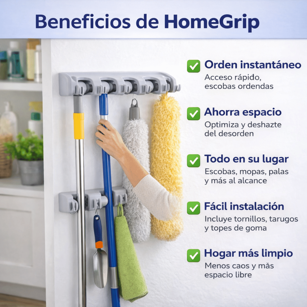 HomeGrip - Mantén tus útiles de aseo ordenados y siempre a mano