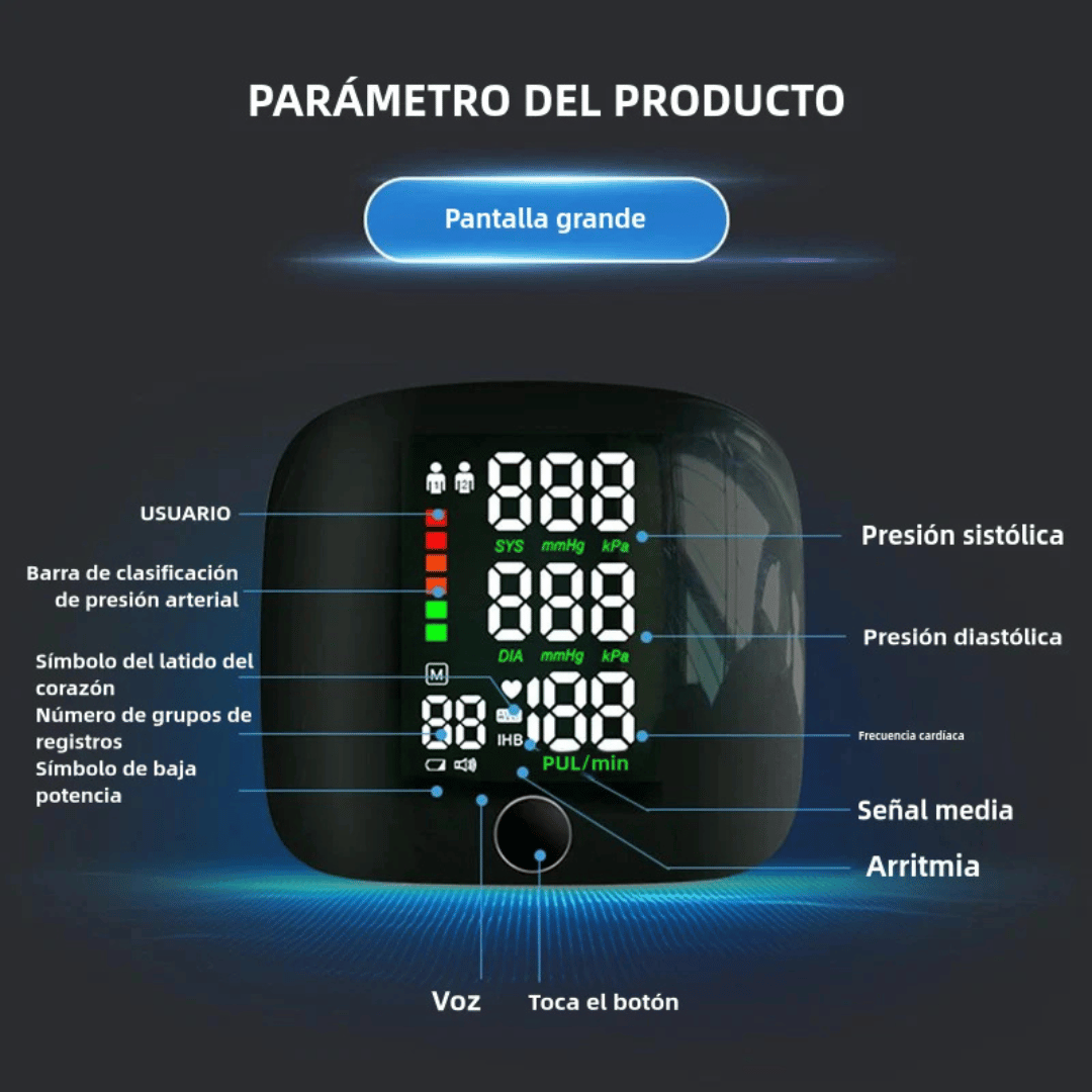 Tensiómetro Digital - Monitorea tu presión diaria sin salir de casa y con total comodidad
