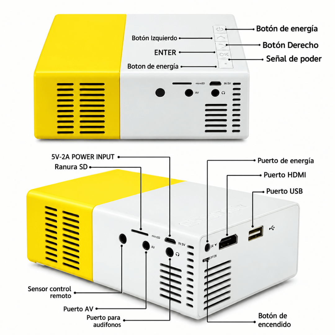 Proyector Led Portatil Full HD - Proyecta tus contenidos favoritos y disfruta una experiencia envolvente