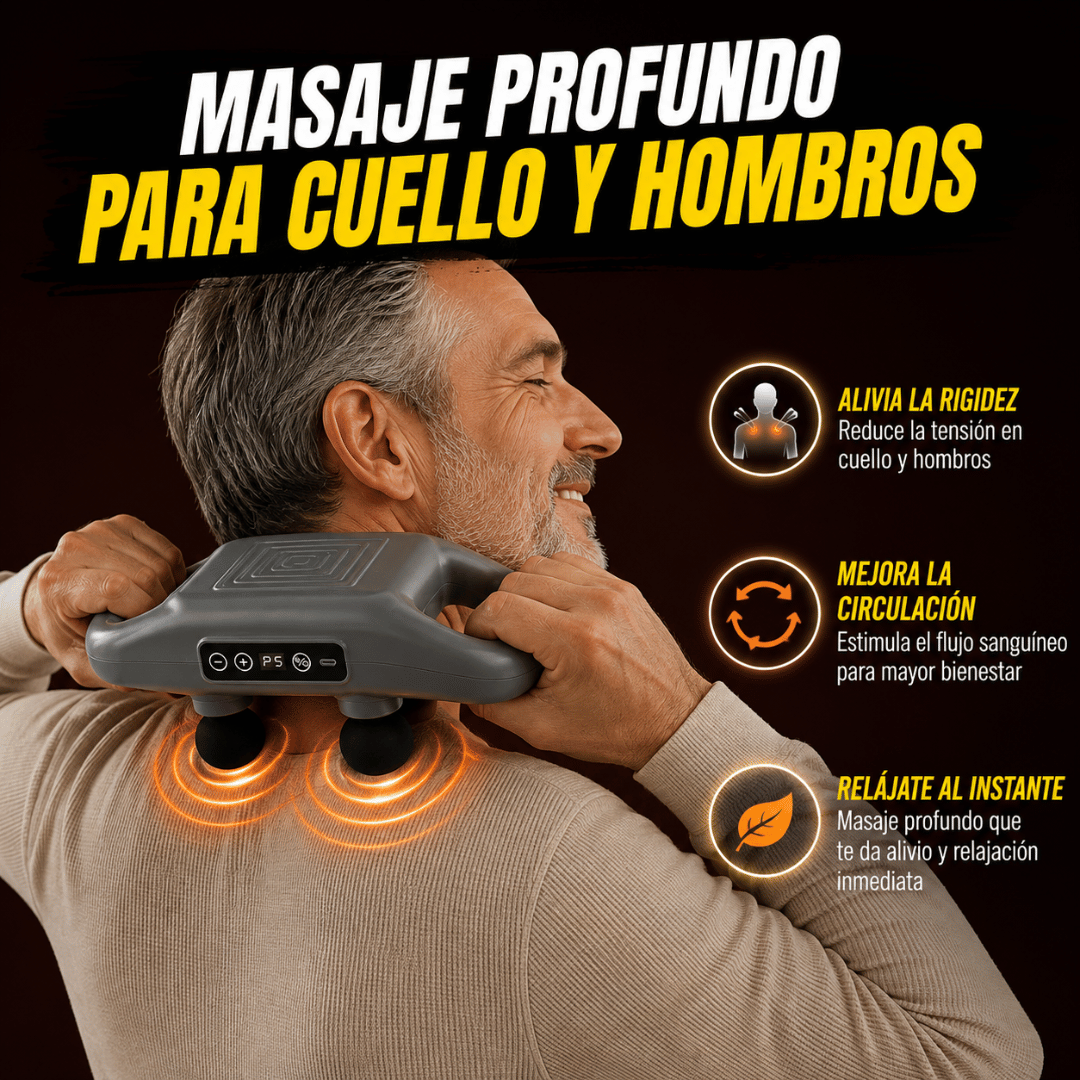 Masajeador De Relajación Muscular 4 Cabezales - Alivia la tensión muscular y relaja tu cuerpo en minutos