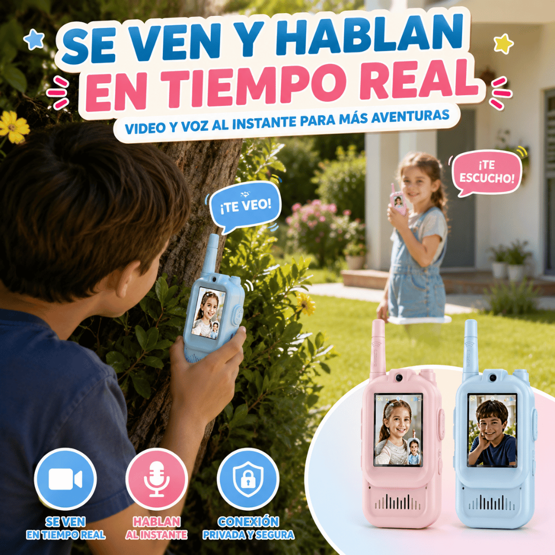Walkie Talkies De Vídeo Con Pantalla - ¡El regalo perfecto para el día del niño!