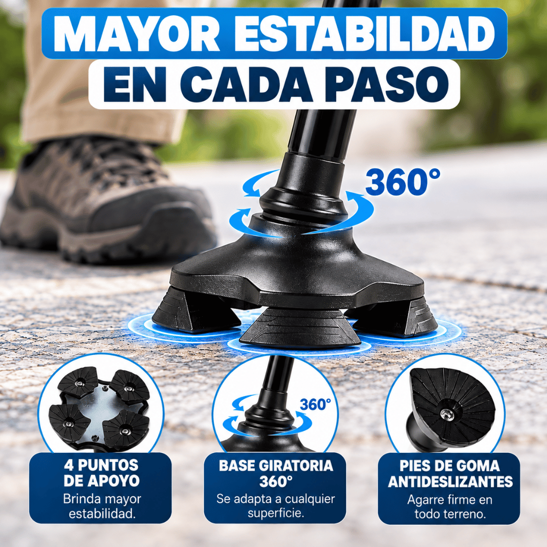 Baston Ortopedico Retractil LED - Seguridad y soporte para caminar con mayor confianza