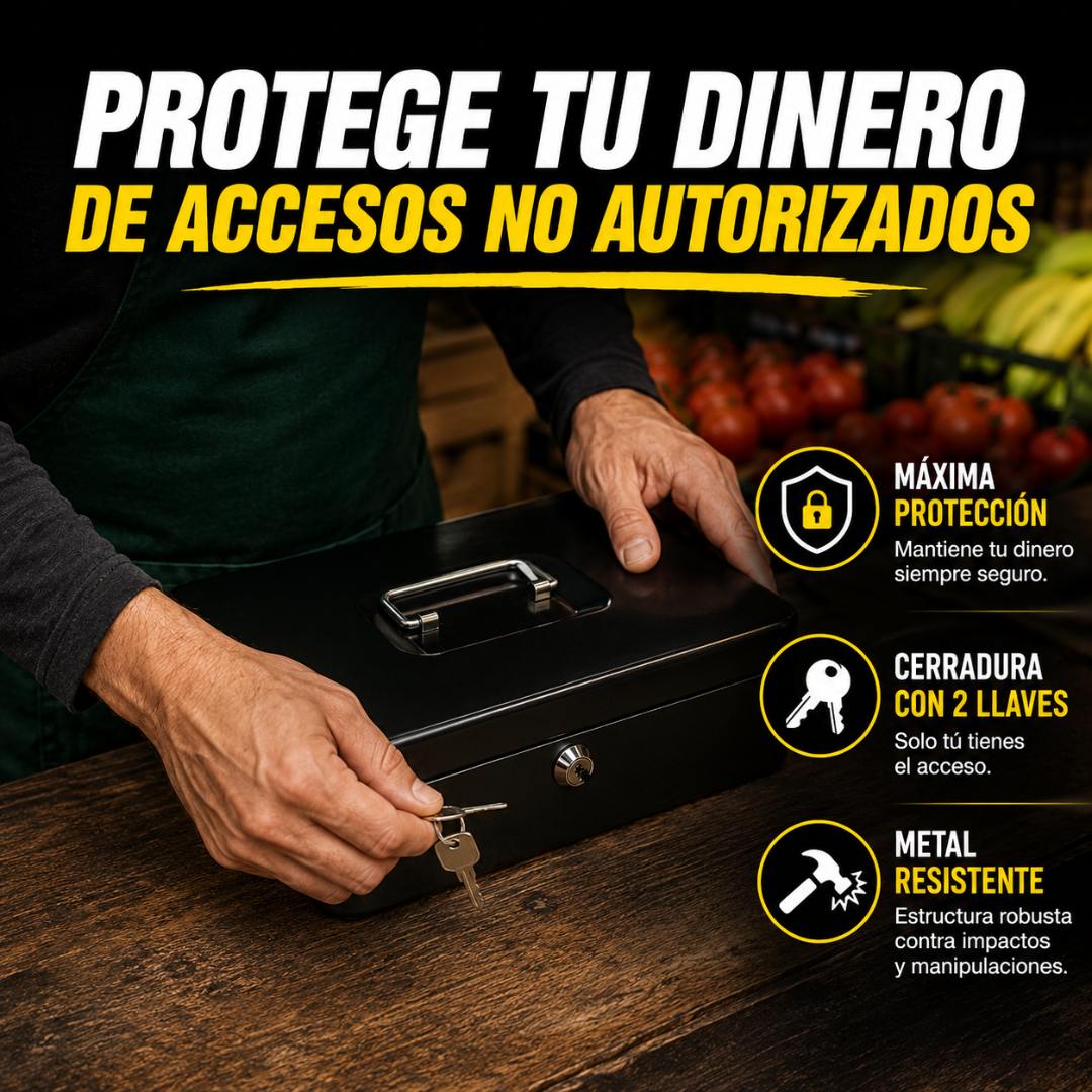Caja Organizadora de Dinero Metálica - Organiza y protege el dinero de tu negocio
