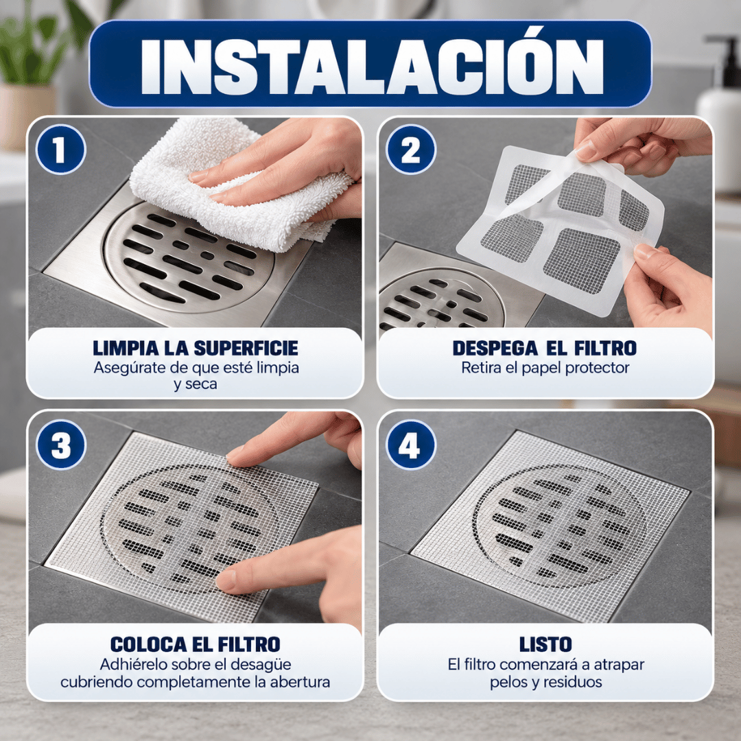 ¡Promo Rejilla Anti Pelos x50! - Protege tus desagües de pelos y residuos fácilmente