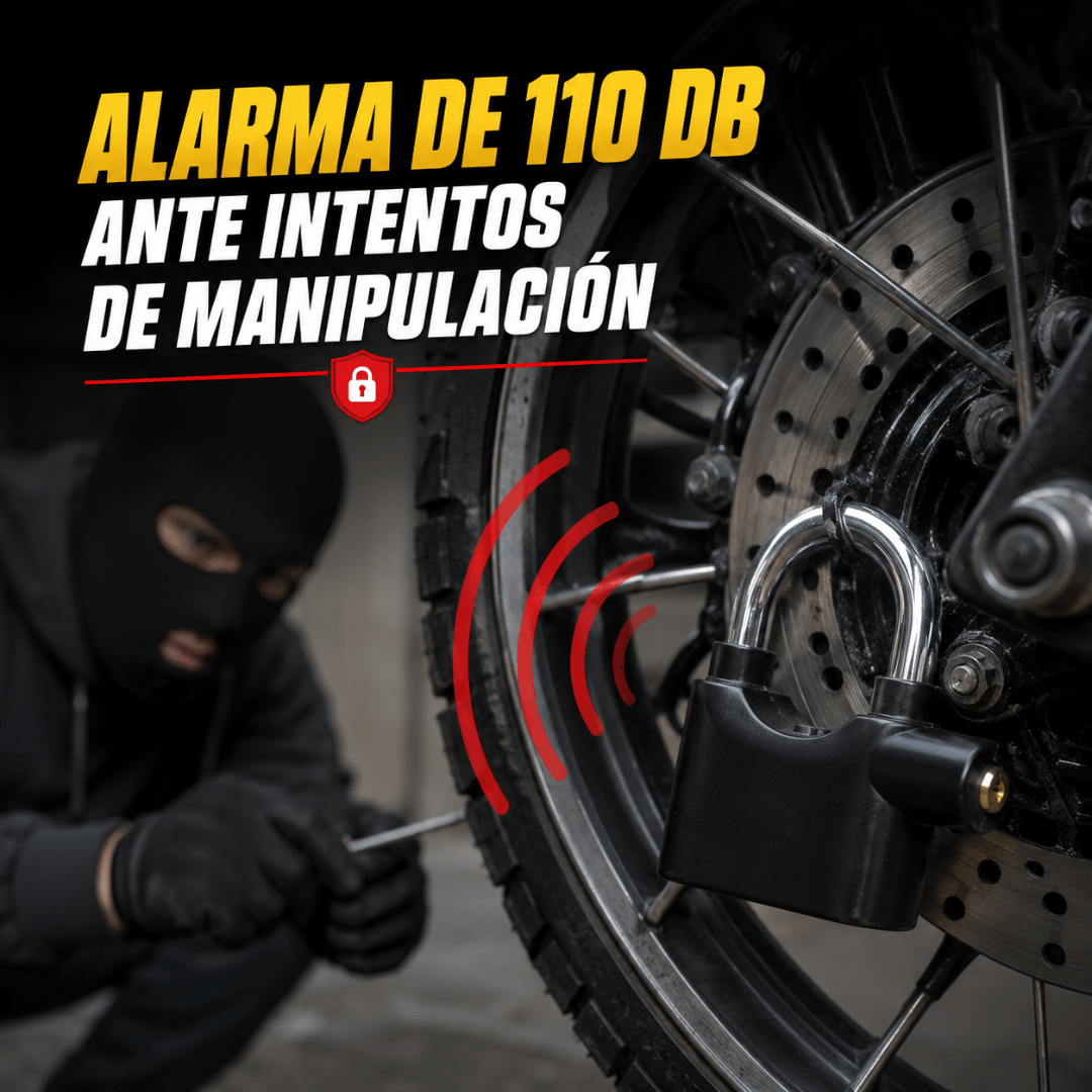 Candado Anti Robo con Alarma - Disuade intentos de robo desde el primer movimiento