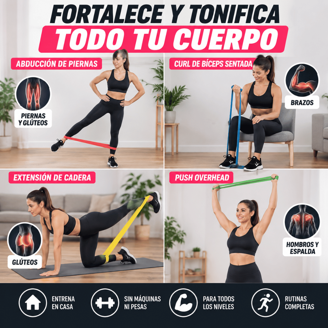 Set 5 Bandas Elásticas - 5 Niveles de Resistencia para Entrenar y Progresar a tu Ritmo