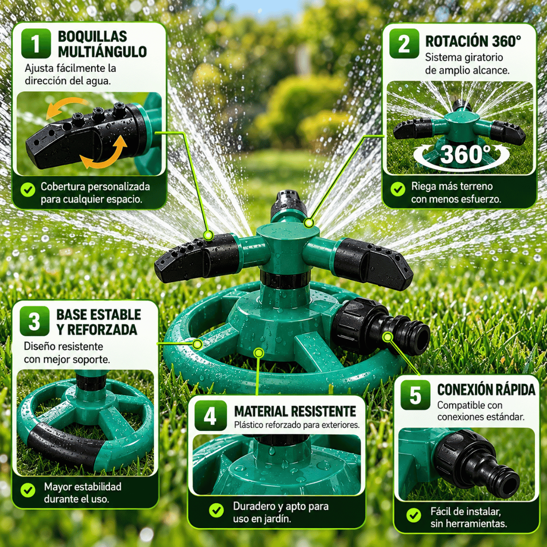 ¡Promo 2x1 Aspersor 360°! - Riega tu jardín de forma práctica, uniforme y automática