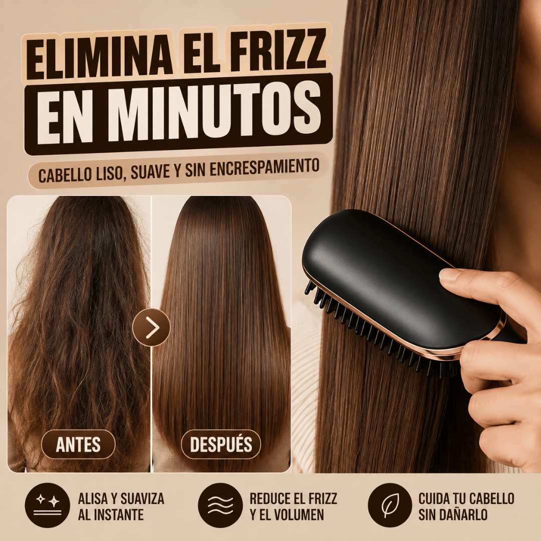 Mini Cepillo Alisador Recargable - Alisa y retoca tu cabello donde quieras, sin depender de enchufes
