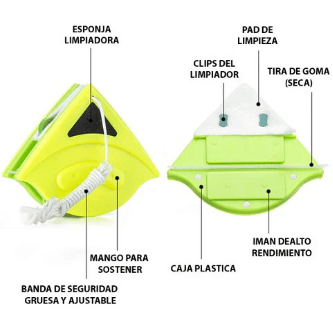 ¡Pack 2x1 Limpiador Vidrios Magnético! - Limpia ambos lados del vidrio sin riesgo ni esfuerzo
