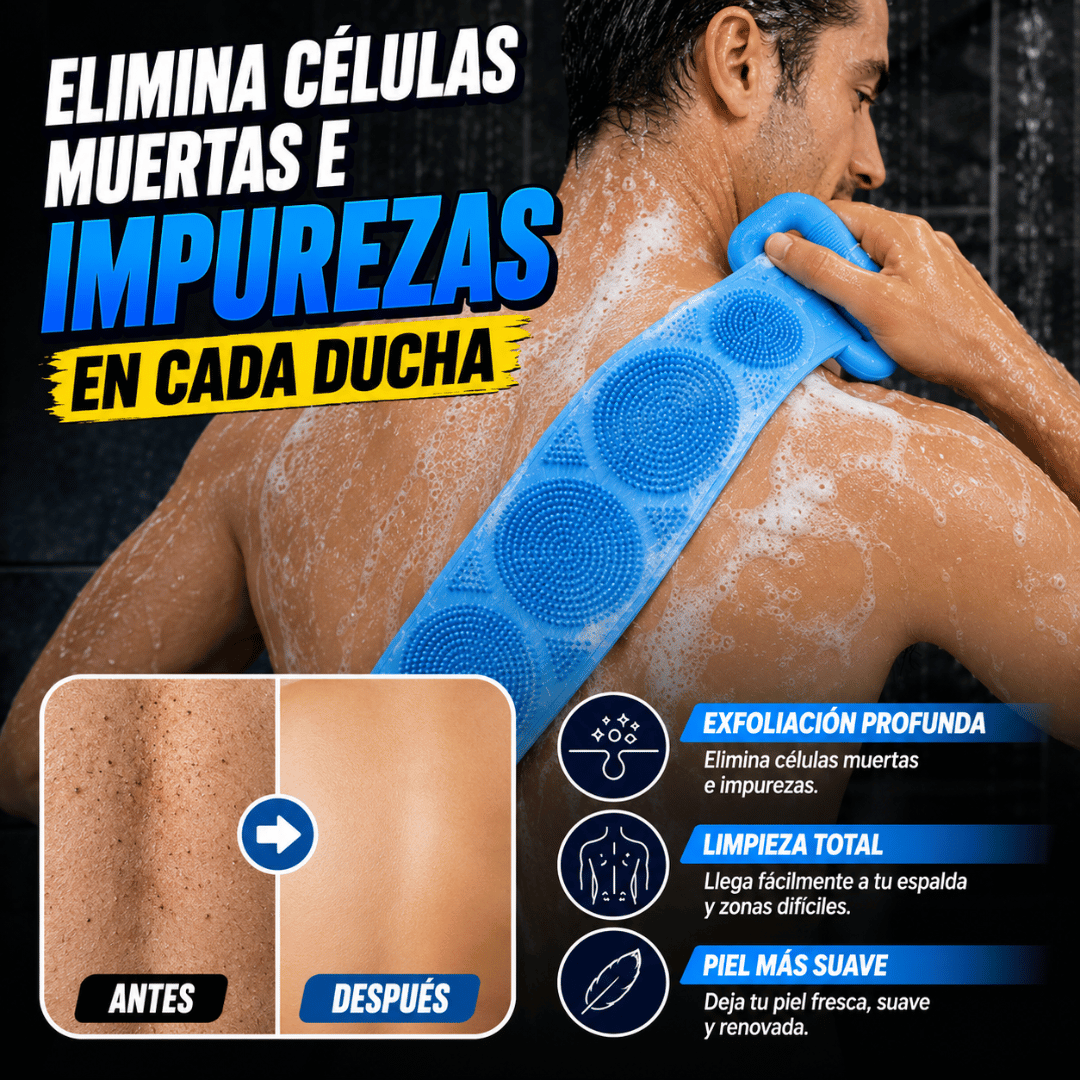 ¡Promo 2x1 Banda Silicona Exfoliante de Baño! - Elimina impurezas y revela una piel más suave y limpia