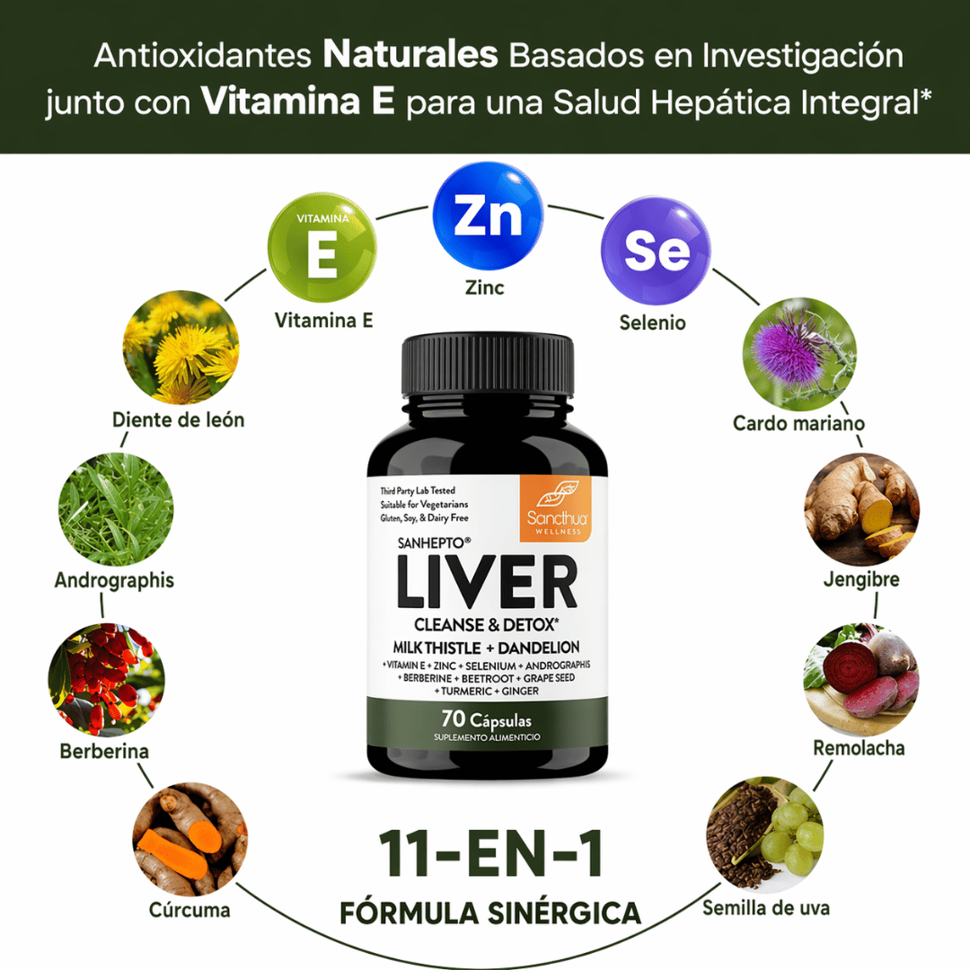Liver Cleanse & Detox 70 Caps - Ayuda a tu cuerpo a eliminar toxinas y recuperar ligereza