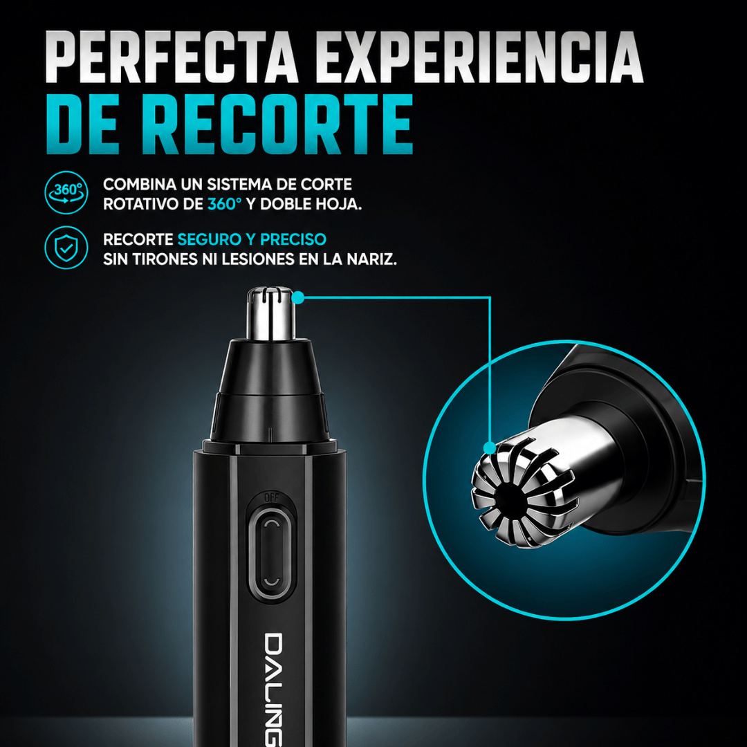 Depiladora Nariz Y Orejas Recargable USB Daling - Higiene facial rápida, cómoda y totalmente segura