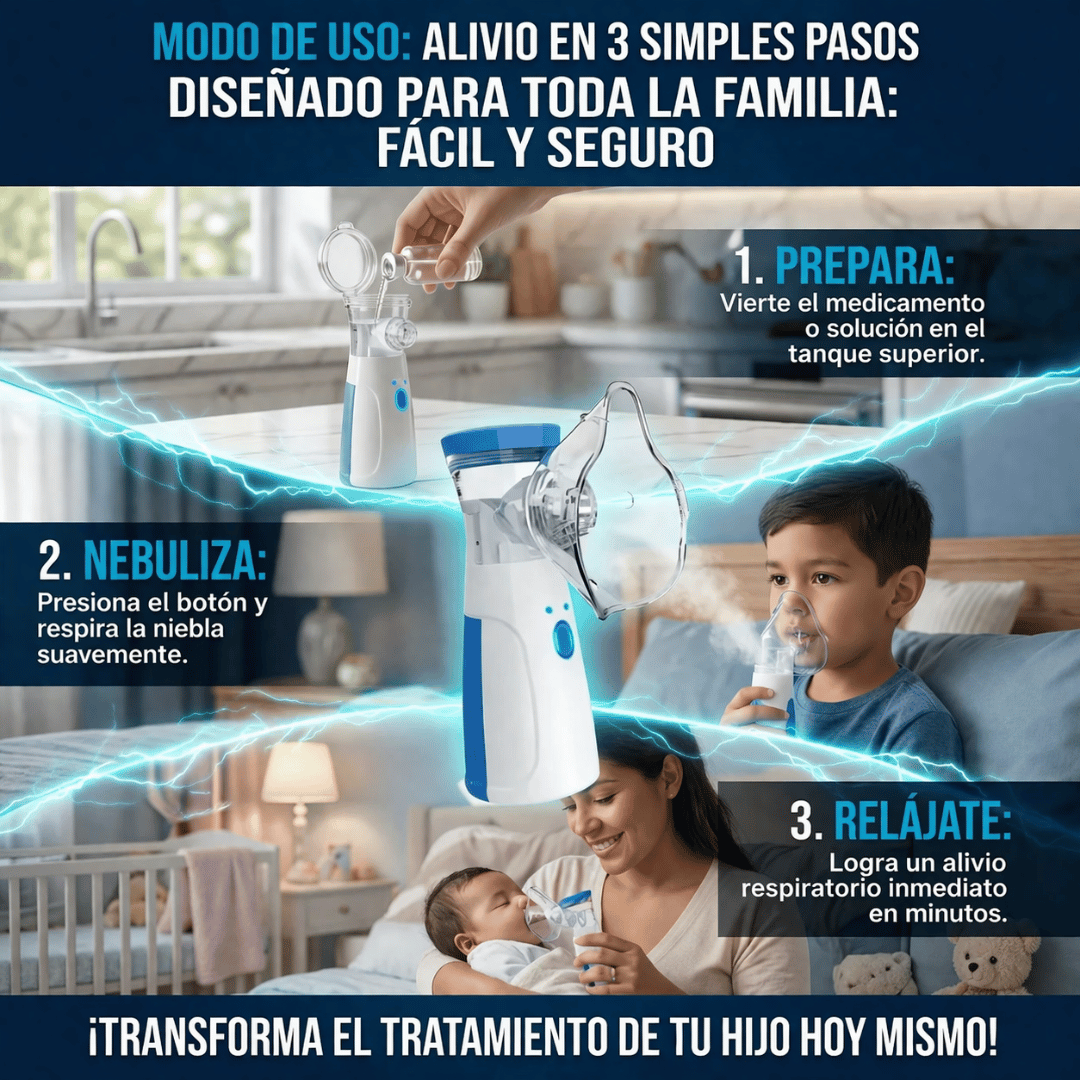 Nebulizador Inalámbrico - Apoyo respiratorio portátil para el bienestar diario