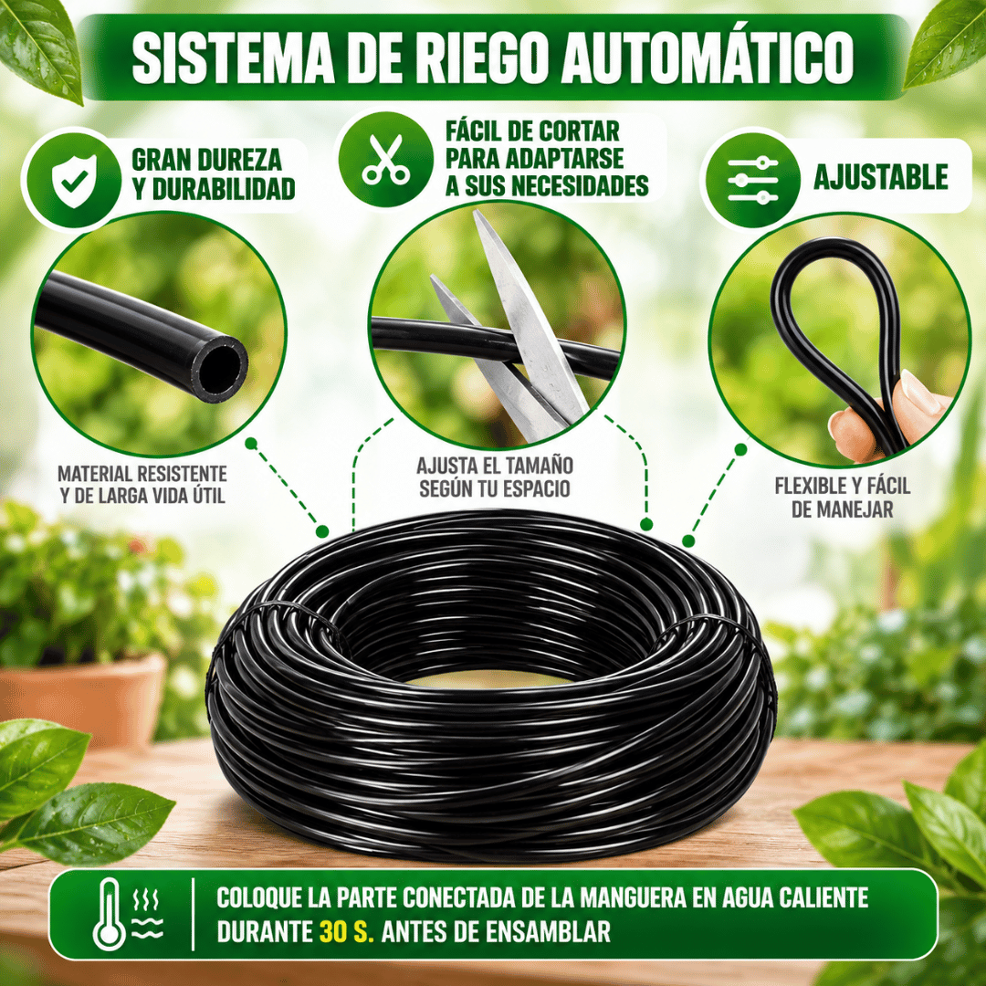 Kit de Riego por Goteo 20 Metros - Riego práctico para mantener tus plantas hidratadas sin esfuerzo
