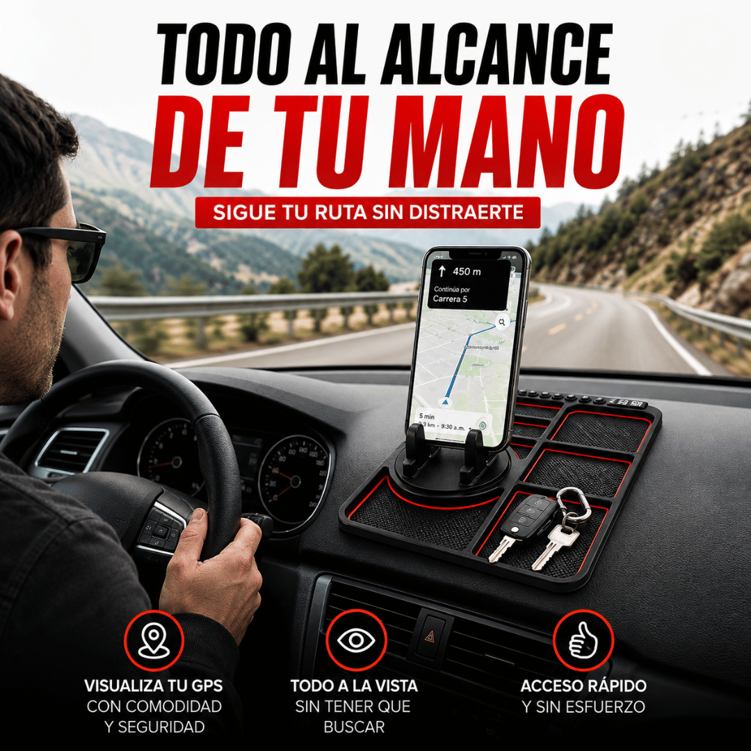 ¡Promo 2x1 Soporte Anti Deslizante Para Auto! - Conserva tu celular y accesorios seguros durante cada trayecto