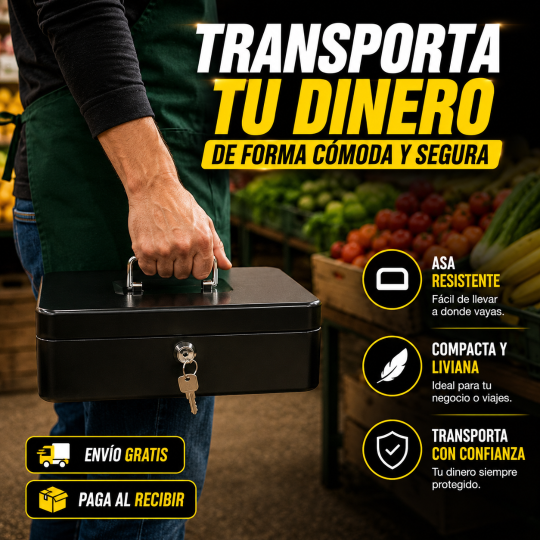 Caja Organizadora de Dinero Metálica - Organiza y protege el dinero de tu negocio