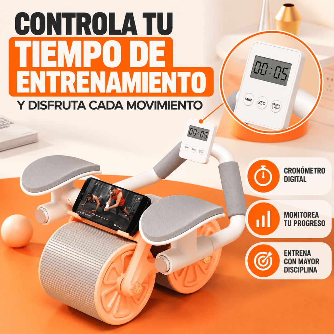 Rueda Abdominal Soporte Con Auto Rebote - Entrena tu abdomen de forma práctica y efectiva