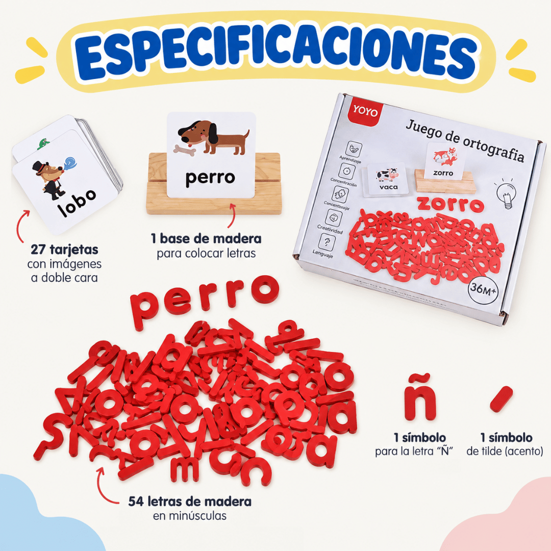 Juego Didáctico de Ortografía Para Niños - Convierte la práctica de ortografía en un juego divertido