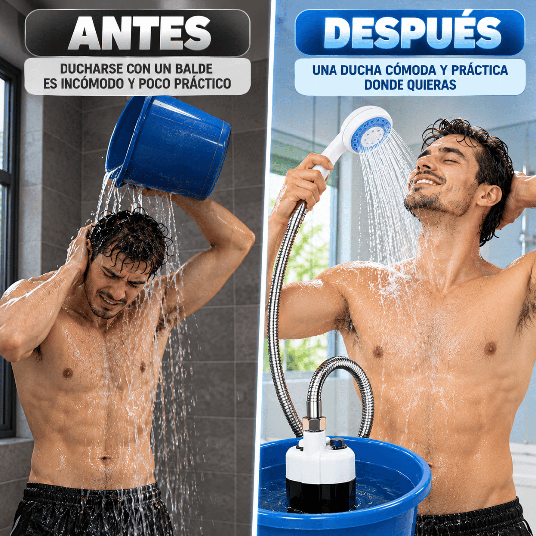 Ducha Portátil Recargable - Báñate fácilmente en casa cuando el suministro de agua se interrumpe