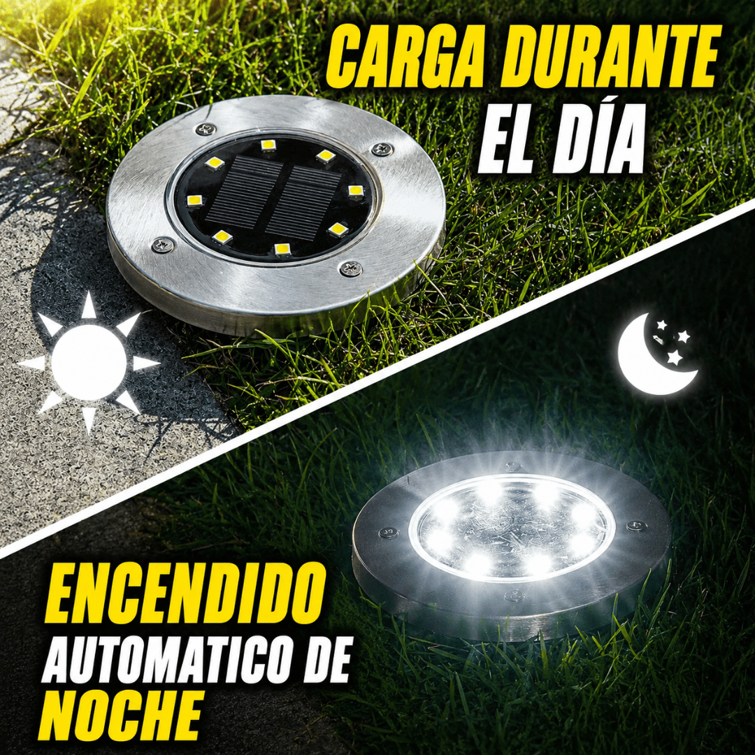 ¡Pack 4 Focos Solares Jardín Estaca! - Ilumina tu jardín automáticamente sin gastar electricidad