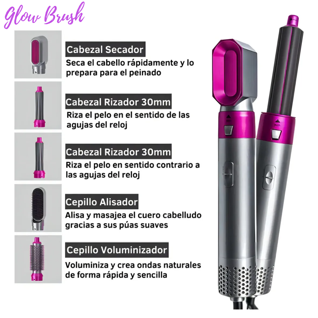 GlowBrush - ¡Secador de pelo 5 en 1!