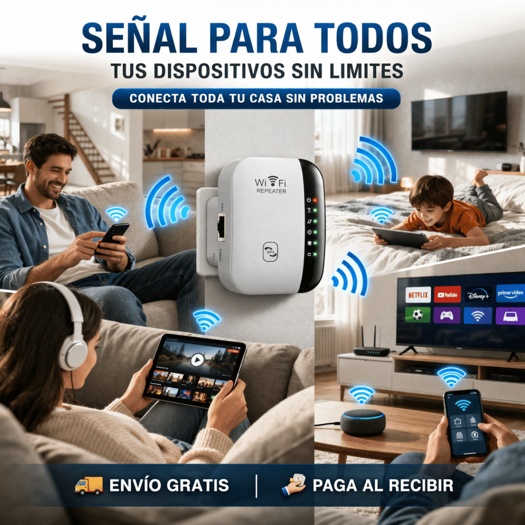 Repetidor de Señal Wi-Fi - Mejora la cobertura en toda tu casa fácilmente