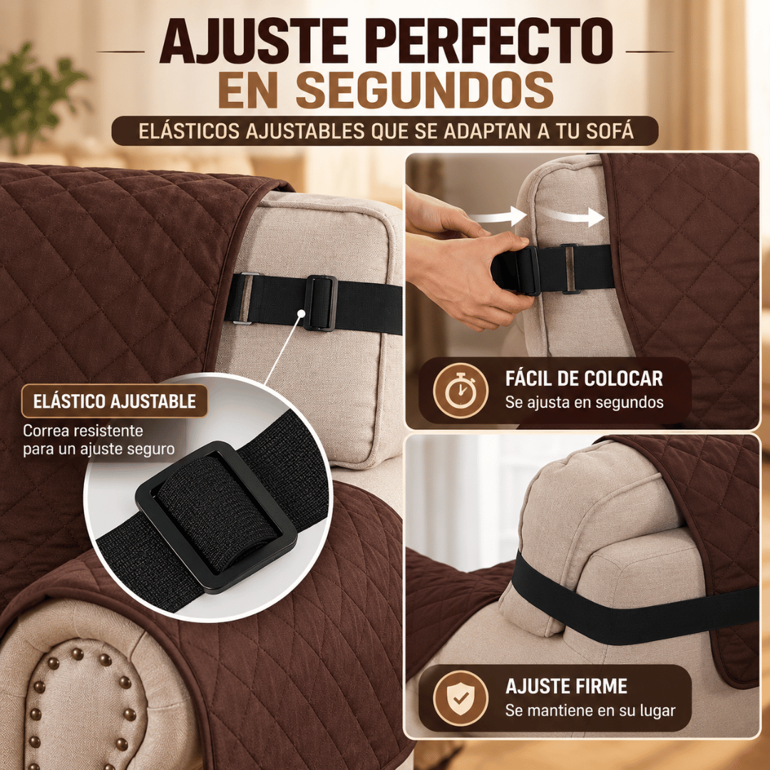 Protector Sofá Acolchado 3 Plazas - Mantén tu sofá limpio y protegido sin invertir en uno nuevo