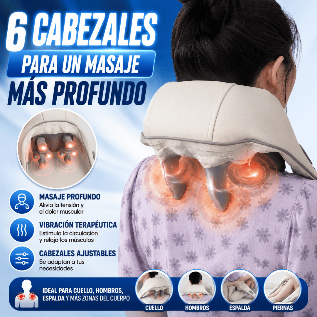 Masajeador Inalámbrico de Cuello y Hombros - Reduce la tensión cervical desde la comodidad de tu hogar