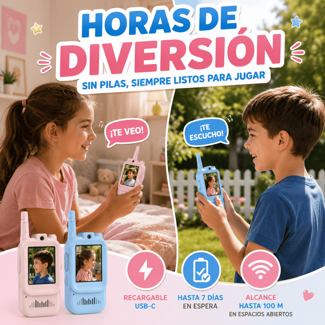 Walkie Talkies De Vídeo Con Pantalla - ¡El regalo perfecto para el día del niño!