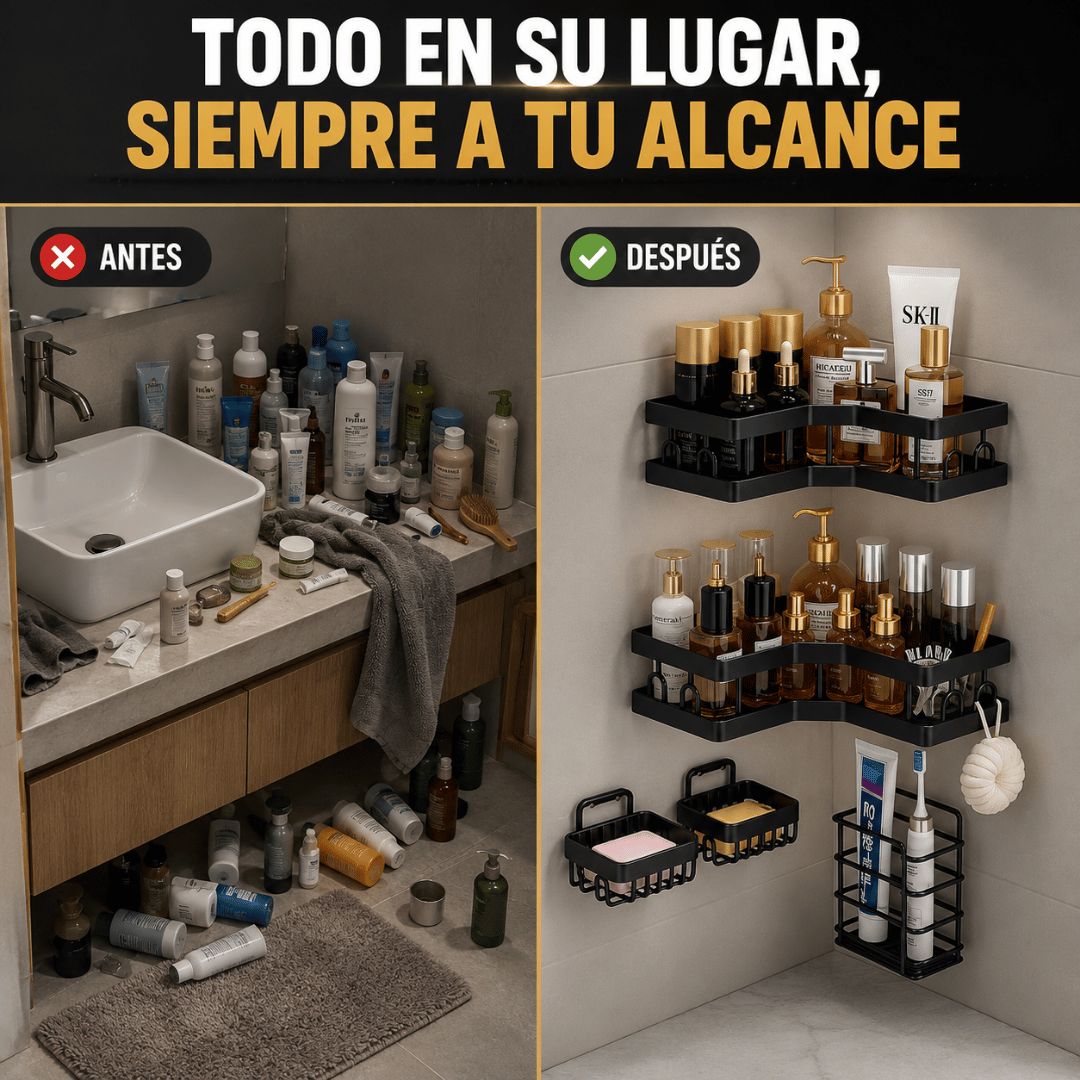 Set Organizador de Baño 5 Piezas - Mantén tus productos siempre organizados y al alcance