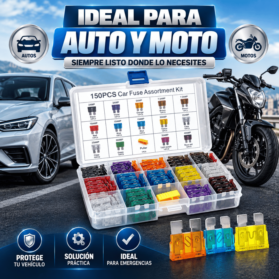 Caja 150 Fusibles Eléctricos - Ten fusibles de repuesto listos ante imprevistos eléctricos